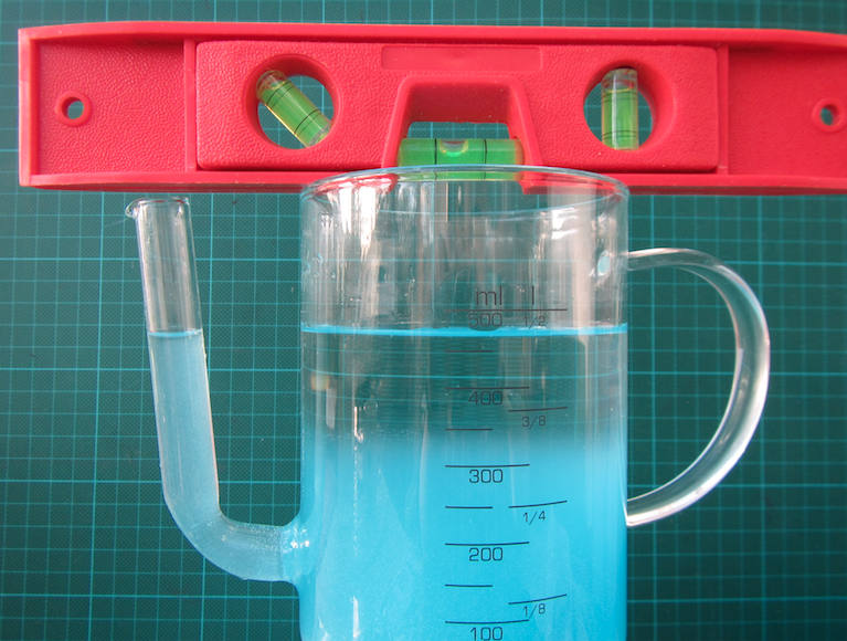 Water seeks its level. U-tube experiment. By Mirjam S. Glessmer