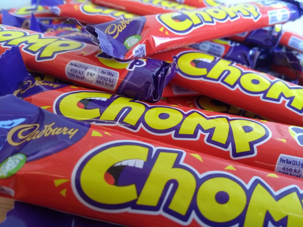 Showing a pile of Cadbury bars. If you are lucky you win a Cadbury bar when winning against Chomp! #notsponsored by Cadbury (yet?). Photo credit: Dan Wallace